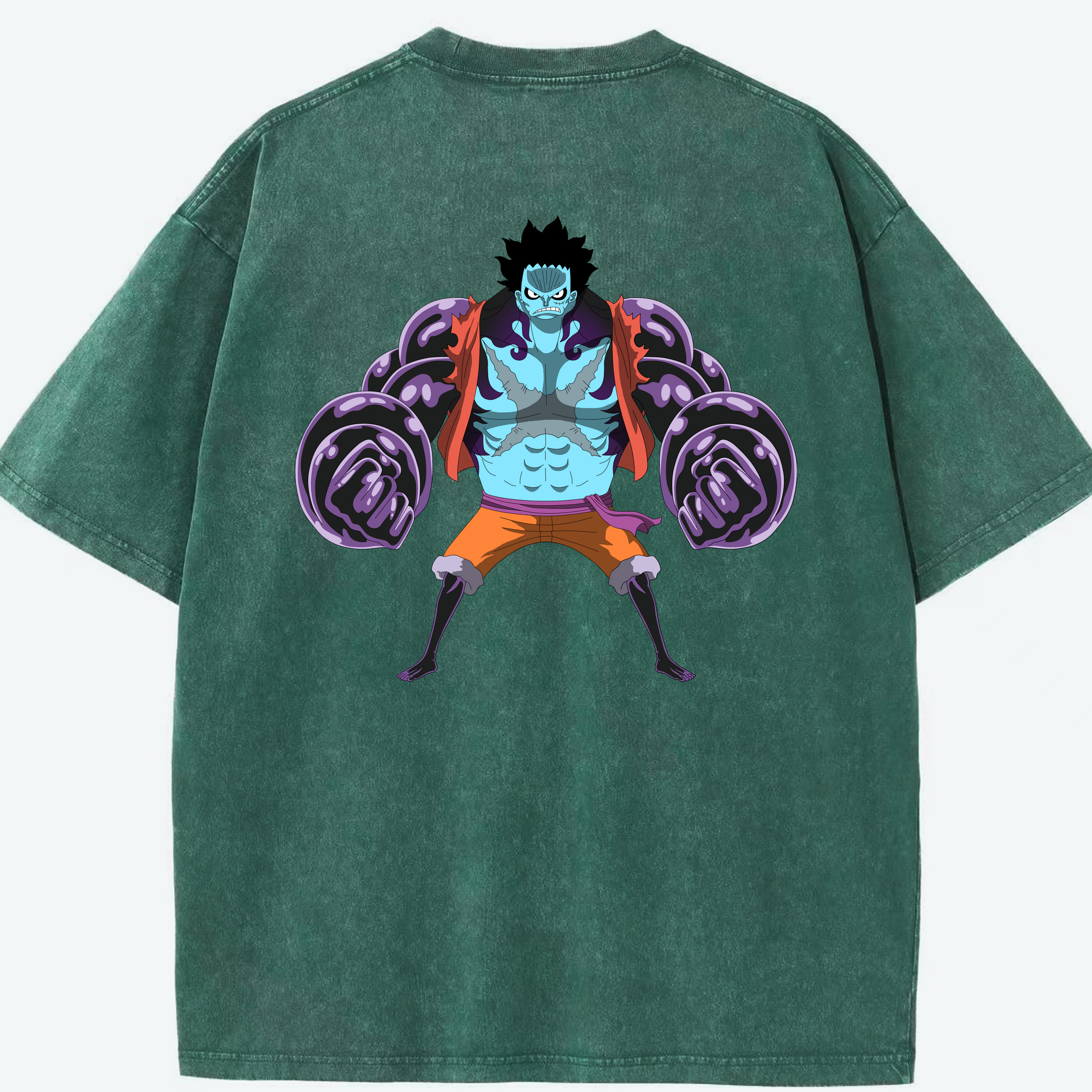 ワンピース モンキー・D・ルフィ ONE PIECE Monkey D. Luffy 綿100% ヴィンテージ風 半袖Tシャツ（背面プリント）
